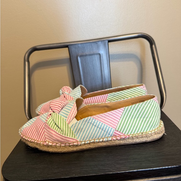 Talbots Pastel Striped Espadrilles with Bow Sz 7.5 - Picture 7 of 14